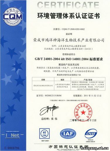 Сертификат качество ISO